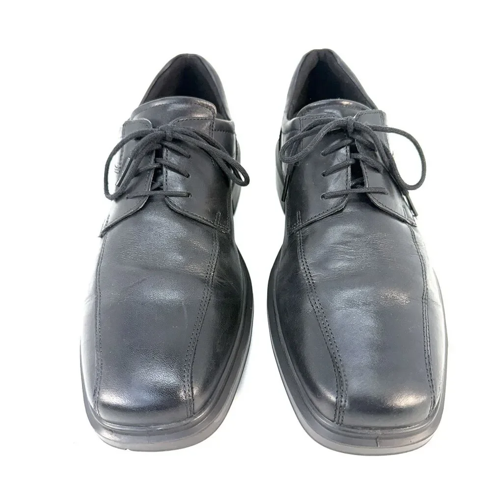 ECCO Helsinki 2 Bicycle Toe Black Lace Up Dress Shoes Men's Size 44 EU